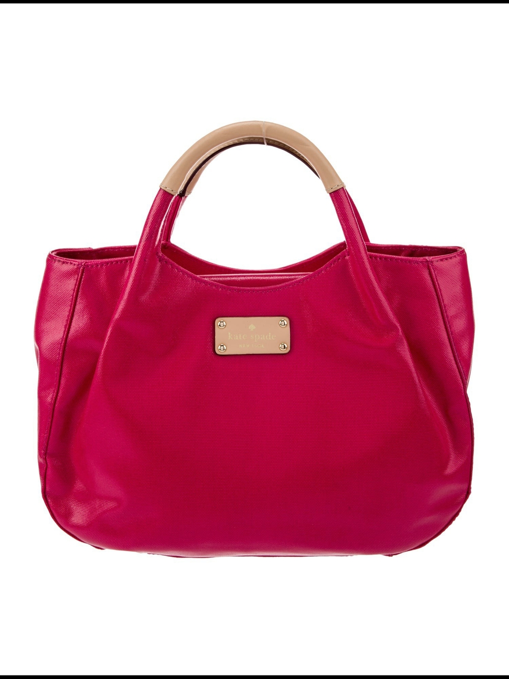 kate spade Fuchsia Tote with Tan Top Handles